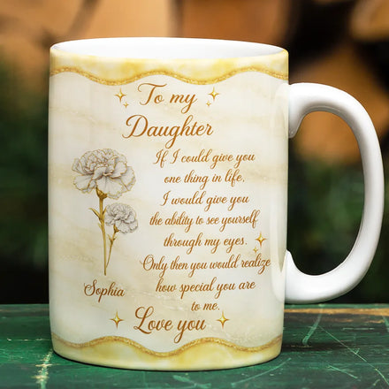 Mom And Daughter How Special You Are To Me - Personalized White Edge-to-Edge Mug