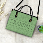 Gift For Mother, Family, Happy - Mom Floral Design Trendy Bag - Personalized Leather Bag