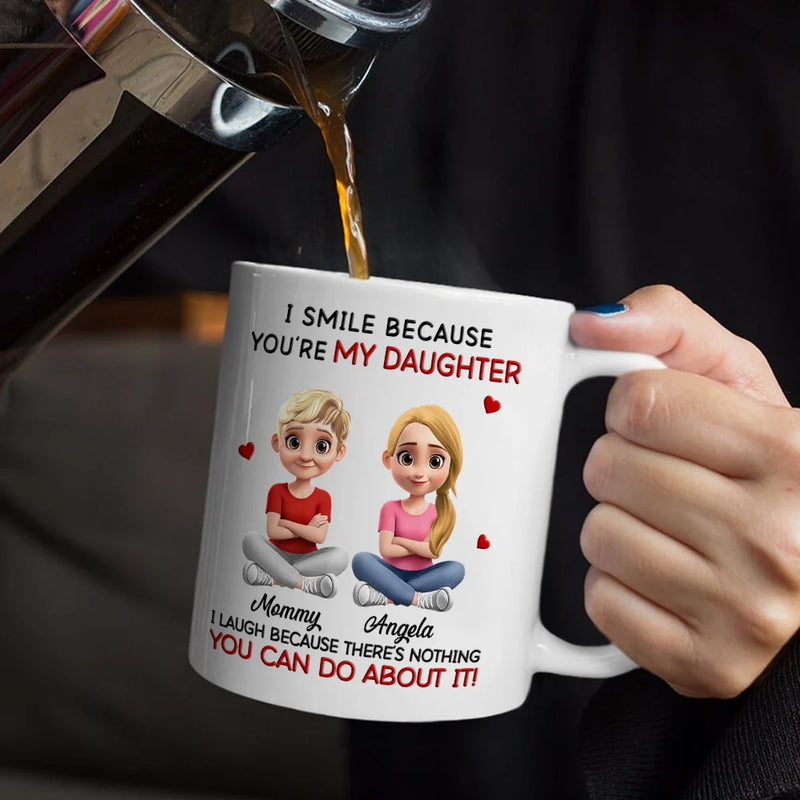 Gift For Son,Dad - Sons,Dad - Daughters (Adult),Dad - Daughters (Young),Gift For Daughter,Grandpa - Grandkids,Gift For Grandkids,Happy - Mom Grandma I Smile Because You Are My Daughter Son - Personalized Mug