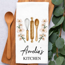 Cooking, Gift For Yourself, Gift For Women, Top Market, Cozy, Icon - Mom Grandma Kitchen Birth Flower - Personalized Kitchen Towel