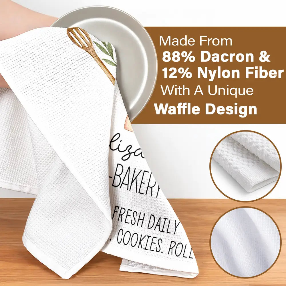 Gift For Wife,Gift For Yourself,Gift For Women,Gift For Mother,Gift For Aunt,Gift For Grandma,Happy,Cooking,Baking  - Mom Grandma Kitchen Cooking For Love - Personalized Kitchen Towel