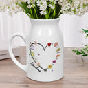 Gift For Mother, Grateful, Icon - Mom Grandma Sweetheart Birth Month Flower - Personalized Ceramic Flower Vase