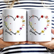 Gift For Mother, Grateful, Icon - Mom Grandma Sweetheart Birth Month Flower - Personalized Mug