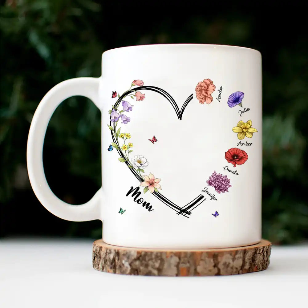 Gift For Mother, Grateful, Icon - Mom Grandma Sweetheart Birth Month Flower - Personalized Mug