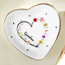 Gift For Mother, Grateful, Icon - Mom Grandma Sweetheart Birth Month Flower - Personalized Ring Dish