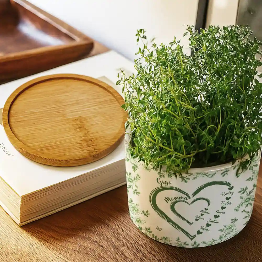 Gift For Grandma,Happy,Gift For Mother,Gift For Women - Mom Grandma Sweethearts - Personalized Ceramic Plant Pot