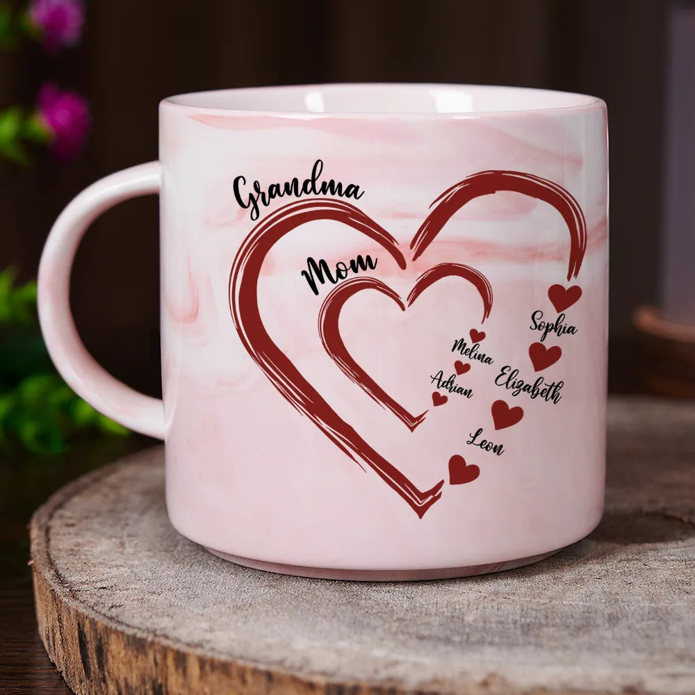 Gift For Grandma,Gift For Mother,Love - Mom Grandma Sweethearts - Personalized Combo Mug & Serving Board