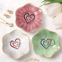 Happy, Gift For Mother, Gift For Grandma - Mom Grandma Sweethearts - Personalized Lotus Jewelry Dish
