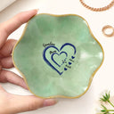 Happy, Gift For Mother, Gift For Grandma - Mom Grandma Sweethearts - Personalized Lotus Jewelry Dish