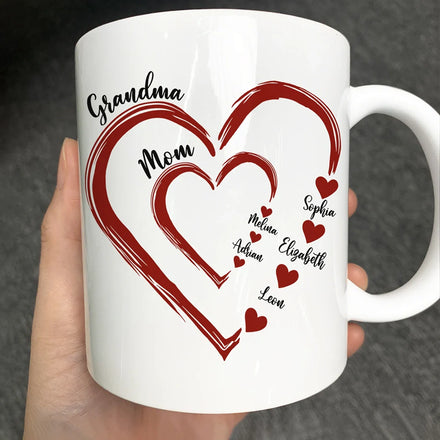 Mom Grandma Sweethearts - Personalized Mug