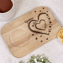 Gift For Mother, Gift For Grandma, Happy - Mom Grandma Sweethearts - Personalized Serving Board With Cup Holder