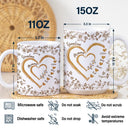 Gift For Grandma, Gift For Mother, Gift For Wife, Happy - Mom Grandma Sweethearts Toile - Personalized White Edge-to-Edge Mug