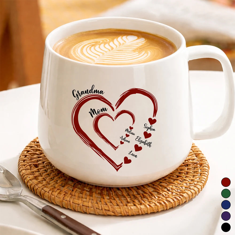 Gift For Mother,Gift For Grandma,Grandma - Grandkids,Happy,Icon,Grateful - Mom Grandma Sweethearts - Personalized Tapered Mug