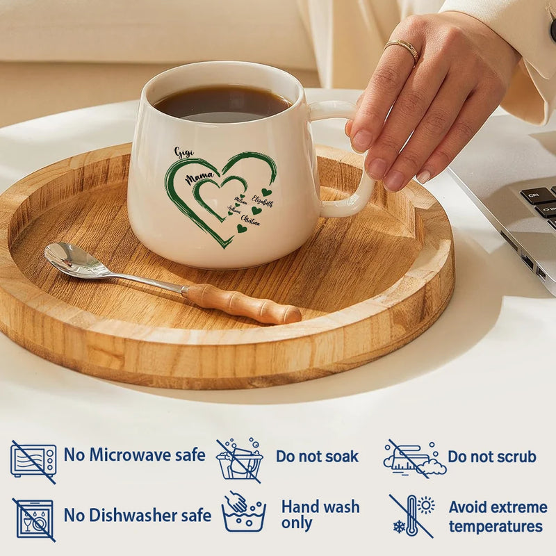 Gift For Mother,Gift For Grandma,Grandma - Grandkids,Happy,Icon,Grateful - Mom Grandma Sweethearts - Personalized Tapered Mug