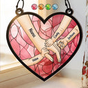 Gift For Grandma, Grandma - Grandkids, Gift For Mother, Happy - Mom Nana & Children Hands In Hands - Personalized Window Hanging Suncatcher Ornament