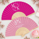Grateful,Gift For Bestie,Wedding,Monogram - Monogram Couple's Names Wedding - Personalized Hand Folding Fans