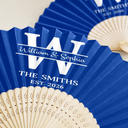 Grateful,Gift For Bestie,Wedding,Monogram - Monogram Couple's Names Wedding - Personalized Hand Folding Fans