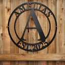 Happy,Family,Parents,Gift For Grandparents - Monogram Family Name - Personalized Cutout Metal Sign