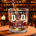 Gift For Husband, Gift For Yourself, Gift For Father, New Dad, New baby, Happy, Funny - Monogram First Time Dad Est - Personalized Whiskey Glass