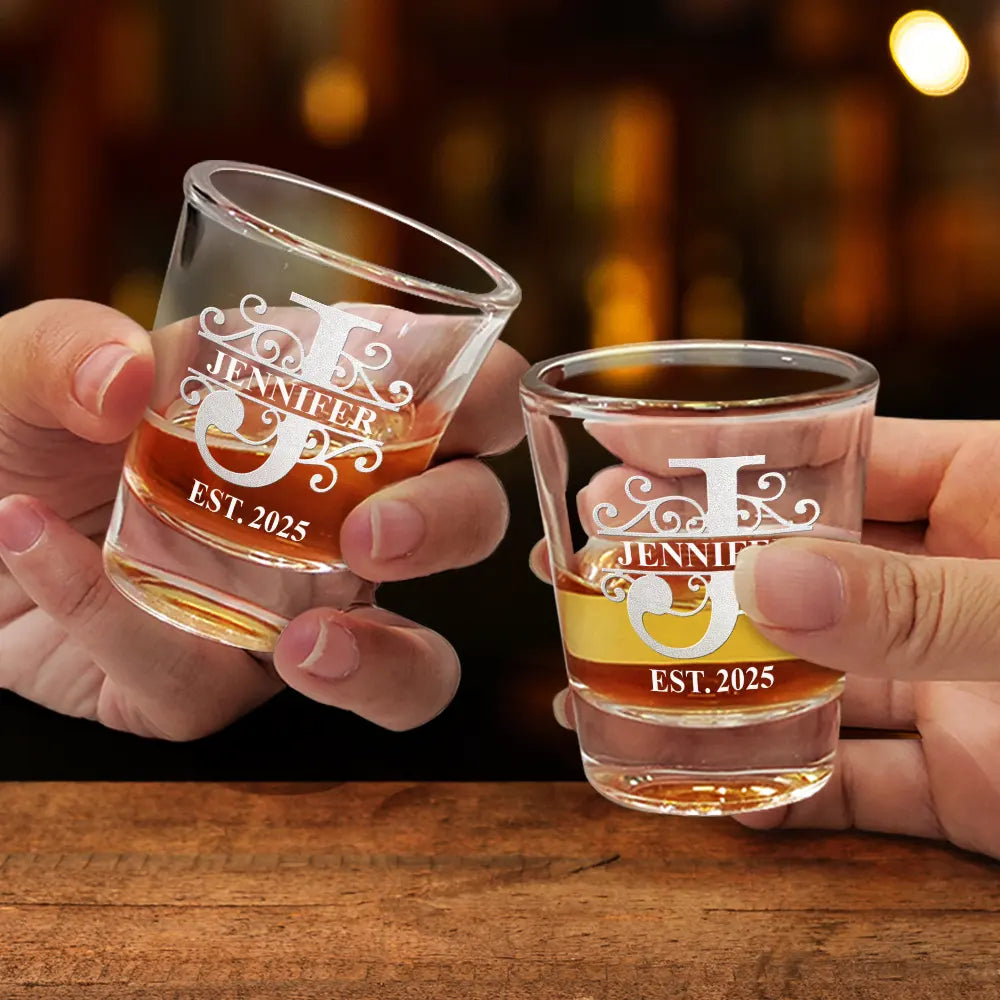Gift For Men - Monogram Name - Personalized Shot Glass