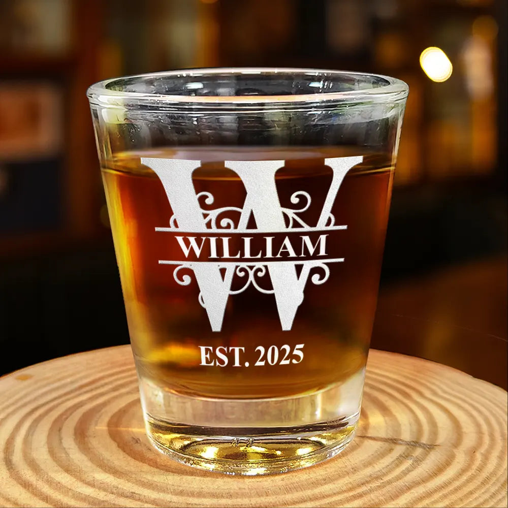 Gift For Men - Monogram Name - Personalized Shot Glass