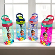 Gift For Kids, Gift For Grandkids, Happy, 
 Back To School - Monogram School Kid - Personalized Kids Water Bottle With Straw