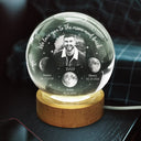 Gift For Mother,Gift For Grandma,Gift For Father,Gift For Grandpa,Love - Moon Phase Custom Photo We Love You To The Moon And Back - Personalized Crystal Globe Lamp