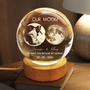 Gift For Couples,Gift For Husband,Gift For Wife,Gift For Boyfriend,Gift For Girlfriend,Parents,Gift For Mother,Gift For Father,Married ,Engaged,Love - Moon Phase The Beginning Of Our Forever - Personalized Crystal Globe Lamp