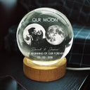 Gift For Couples,Gift For Husband,Gift For Wife,Gift For Boyfriend,Gift For Girlfriend,Parents,Gift For Mother,Gift For Father,Married ,Engaged,Love - Moon Phase The Beginning Of Our Forever - Personalized Crystal Globe Lamp
