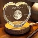 Gift For Couples,Gift For Husband,Gift For Wife,Gift For Boyfriend,Gift For Girlfriend,Parents,Gift For Mother,Gift For Father,Married ,Engaged,Love - Moon Phase The Beginning Of Our Forever - Personalized Crystal Heart Shaped Lamp