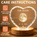 Gift For Couples,Gift For Husband,Gift For Wife,Gift For Boyfriend,Gift For Girlfriend,Parents,Gift For Mother,Gift For Father,Married ,Engaged,Love - Moon Phase The Beginning Of Our Forever - Personalized Crystal Heart Shaped Lamp