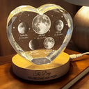 Gift For Mother,Gift For Grandma,Gift For Father,Gift For Grandpa,Love,Moon Phase - Moon Phase We Love You To The Moon And Back - Personalized Crystal Heart Shaped Lamp