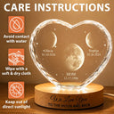 Gift For Mother,Gift For Grandma,Gift For Father,Gift For Grandpa,Love,Moon Phase - Moon Phase We Love You To The Moon And Back - Personalized Crystal Heart Shaped Lamp