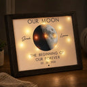 Moon Phase The Beginning Of Our Forever - Personalized LED Light Shadow Box