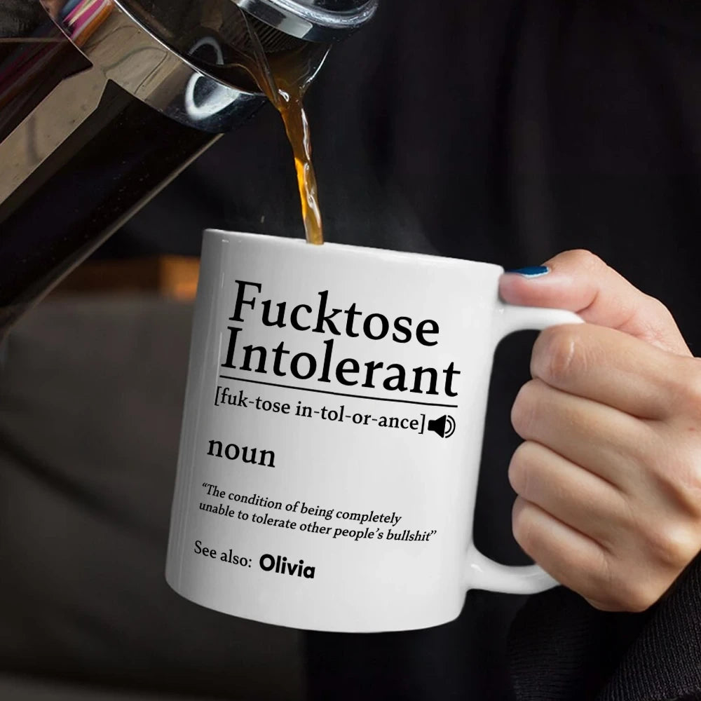 Gift For Bestie, Happy, Top Market, Gifts For Colleagues - Morning Intolerant Funny - Personalized Mug