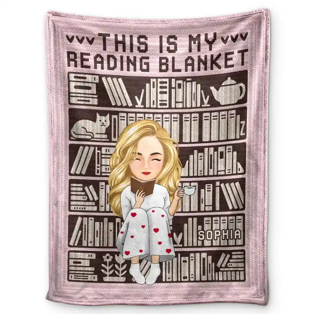 Mosaic Crochet Pattern Inspired This Is My Reading Blanket - Personalized Fleece Blanket, Sherpa Blanket