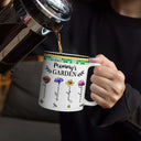 Gift For Yourself,Gift For Women,Gift For Mother,Gift For Grandma,Love - Mosaic Tiles Birth Flower Grandma's Garden - Personalized White Edge-to-Edge Mug