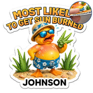 Gift For Bestie, Cruising, Romantic, Summer, Icon - Most Likely To Get Sun Burned - Personalized Magnet