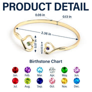 I Am Always With You - Personalized Gem Heart Cuff Bracelet
