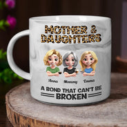 Gift For Mother, Gift For Daughter, Mom - Daughters (Adult), Happy - Mother And Daughters A Bond That Can't Be Broken - Personalized Marble Mug