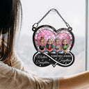 Gift For Mother,Mom - Daughters (Adult),Gift For Daughter,Happy - Mother And Daughters Forever Linked Together - Personalized Window Hanging Suncatcher Ornament