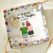 Love,Gift For Mother,Gift For Daughter,Mom - Daughters (Adult) - Mother And Daughters Forever Linked Together - Personalized Ring Dish