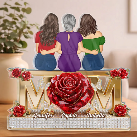 Mother Daughter Forever Together - Personalized Custom Shaped Acrylic Plaque