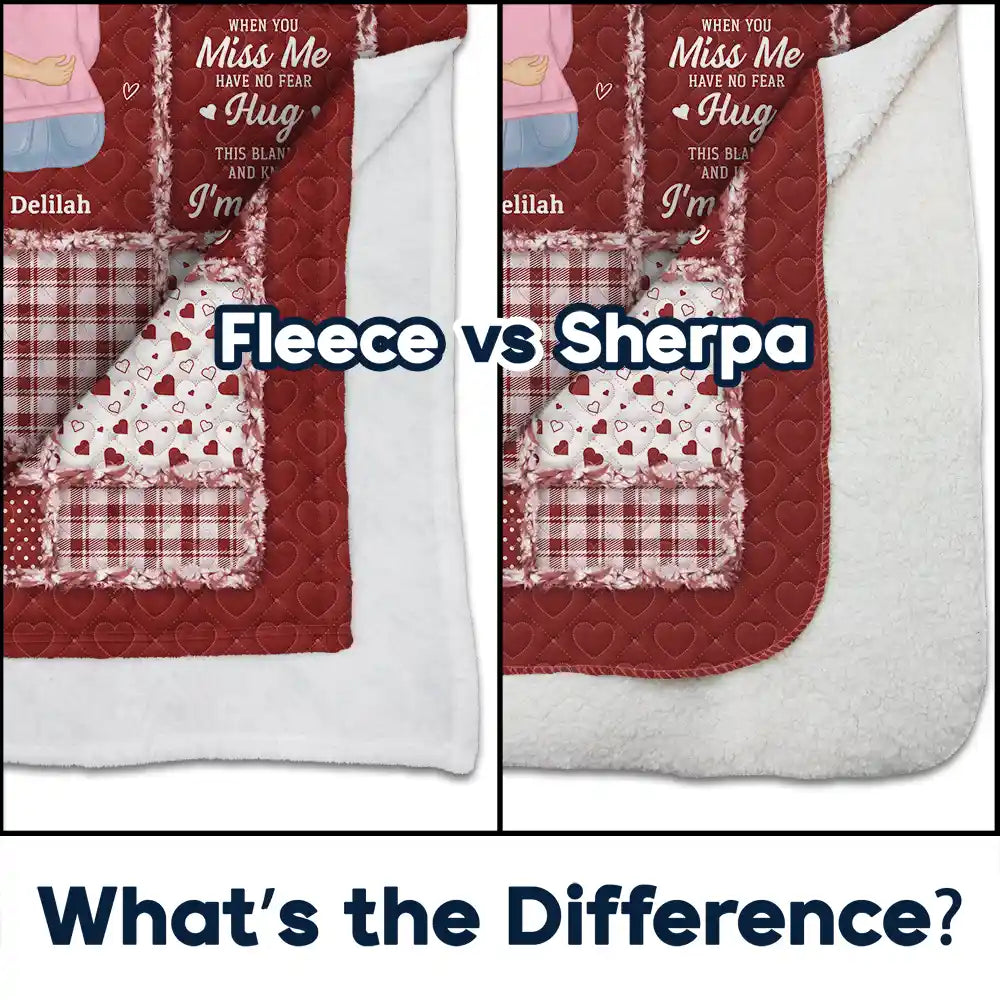 Gift For Women,Gift For Mother,Mom'Daughters (Adult),Gift For Daughter,Love - Mother Daughters Hug This Blanket - Personalized Fleece Blanket, Sherpa Blanket