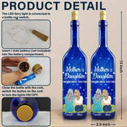 Mom - Daughters (Adult),Gift For Mother,Love - Mother & Daughter Forever Linked Together - Personalized Blue Bottle Light