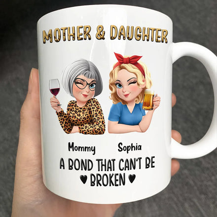 Mother & Daughters A Bond That Can't Be Broken 3D Effect - Personalized Mug
