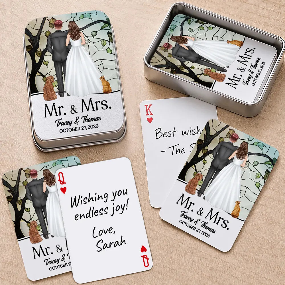 Mr & Mrs Wedding Signing Book - Personalized Playing Cards