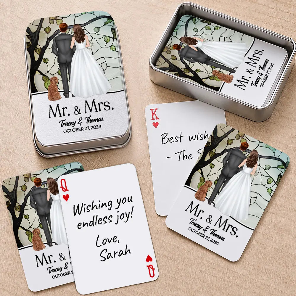 Mr & Mrs Wedding Signing Book - Personalized Playing Cards