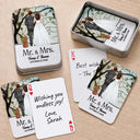 Pet Couple,Romantic,Pet Lovers,Gift For Couples,Wedding,Vector,Custom Text - Mr & Mrs Wedding Signing Book - Personalized Playing Cards