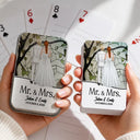 Pet Couple,Romantic,Pet Lovers,Gift For Couples,Wedding,Vector,Custom Text - Mr & Mrs Wedding Signing Book - Personalized Playing Cards